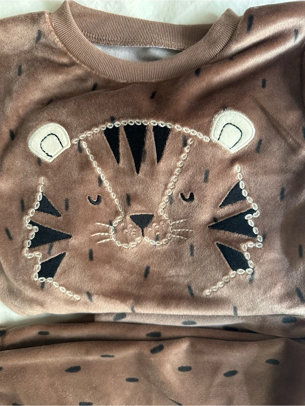 NWT Carter's Bedtime Brown Tiger Animal Print Pajama Set Toddler 3T
